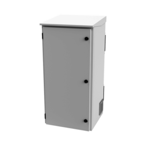 Gabinete de Exterior con Rack de 19″ de 24U con Ventiladores y Termostato, Se envía el Gabinete Armado (Montaje a poste o torre se vende por separado).