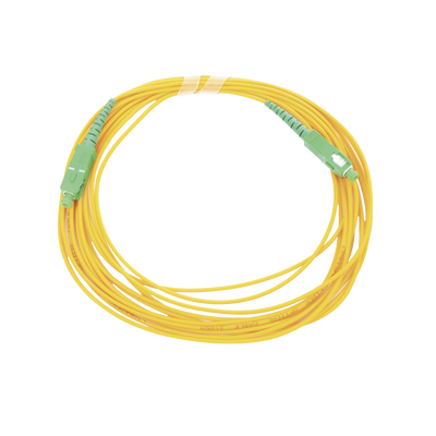 Jumper de Fibra Óptica Monomodo SC/APC – SC/APC Simplex, Color Amarillo, 5 Metros (16.40 Pies)