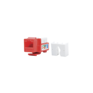 Módulo Jack Keystone Cat5e con Terminación 110 (Punchdown) para Faceplate – Color Rojo