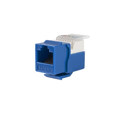 Módulo Jack Keystone Cat5e sin Herramienta (toolless) para faceplate – Color Azul