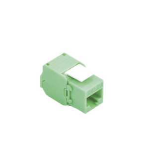 Módulo Jack Keystone Cat5e (Toolless), con Terminación en Ángulo 180 – Color Verde, Compatible con Faceplate y Patchpanel Linkedpro