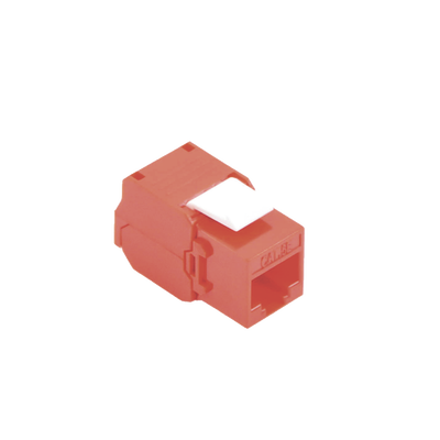 Módulo Jack Keystone Cat6 (Toolless), con Terminación en Ángulo 180 – Color Rojo, Compatible con Faceplate y Patchpanel Linkedpro