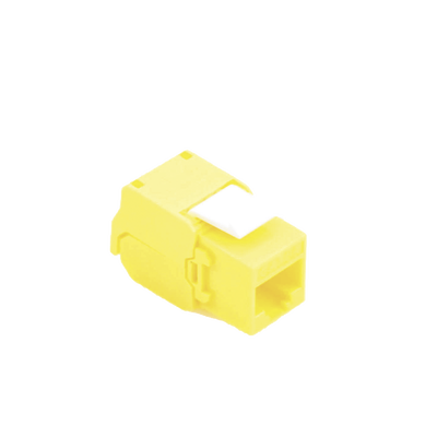 Módulo Jack Keystone Cat6A (Toolless), con Terminación en Ángulo 180 – Color Amarillo, Compatible con Faceplate y Patchpanel Linkedpro