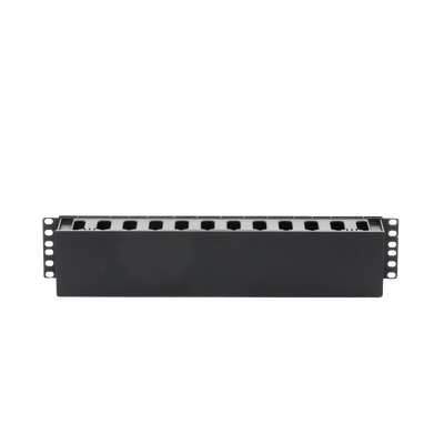 Organizador de Cables Horizontal de 2U para Rack de 19″, Fabricado en Polímero Resistente a Deformaciones y Rayones