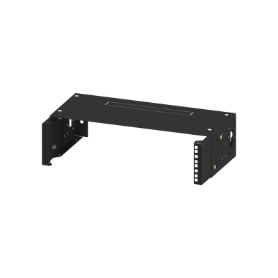 Rack Abierto de montaje en Pared, de 19in, Profundidad Ajustable (8″ a 12″) de 2.5 Unidades de rack, con Capacidad de Crecimiento.