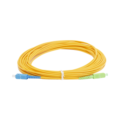 Jumper de Fibra Óptica Monomodo SC/UPC – SC/APC Simplex, Color Amarillo, 15 Metros (49.21 Pies)