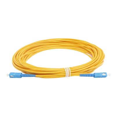 Jumper de Fibra Óptica Monomodo SC/UPC – SC/UPC Simplex, Color Amarillo, 15 Metros (49.21 Pies)