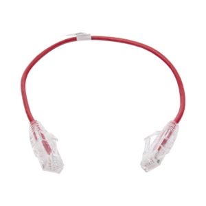 Cable de Parcheo Slim UTP Cat6 – 30 cm (11.81 Pulgadas) Rojo Diámetro Reducido (28 AWG)