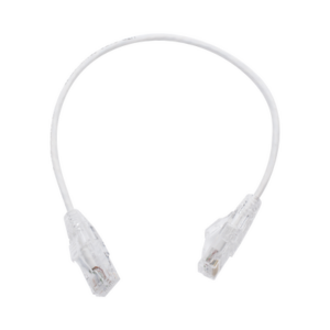 Cable de Parcheo Slim UTP Cat6 – 30 cm (11.81 Pulgadas) Blanco, Diámetro Reducido (28 AWG)