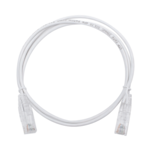 Cable de Parcheo Slim UTP Cat6 – 1 Metro (3.28 Pies), Blanco, Diámetro Reducido (28 AWG)