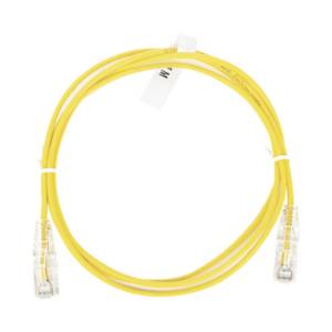 Cable de Parcheo Slim UTP Cat6 – 1 Metro (3.28 Pies), Amarillo, Diámetro Reducido (28 AWG)