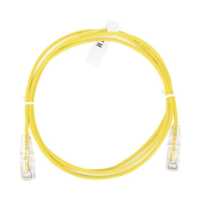 Cable de Parcheo Slim UTP Cat6 – 1 Metro (3.28 Pies), Amarillo, Diámetro Reducido (28 AWG)