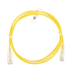 Cable de Parcheo Slim UTP Cat6 – 1.5 Metros (4.92 Pies) Amarillo Diámetro Reducido (28 AWG)
