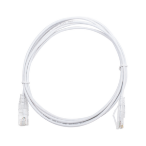 Cable de Parcheo Slim UTP Cat6 – 2 Metros (6.56 Pies) Blanco Diámetro Reducido (28 AWG)