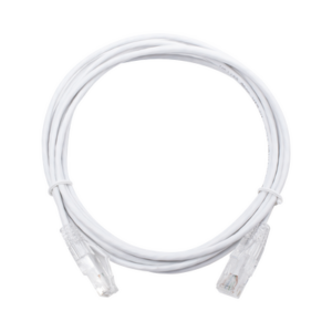 Cable de Parcheo Slim UTP Cat6 – 3 Metros (9.84 Pies) Blanco Diámetro Reducido (28 AWG)