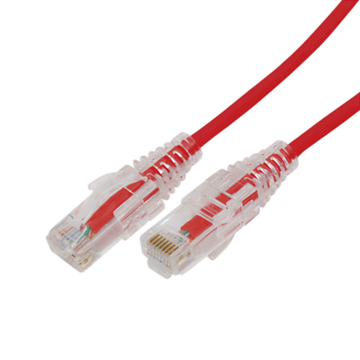 Cable de Parcheo Slim UTP Cat6A – 10 Metros (32.81 Pies) Rojo Diámetro Reducido (28 AWG)