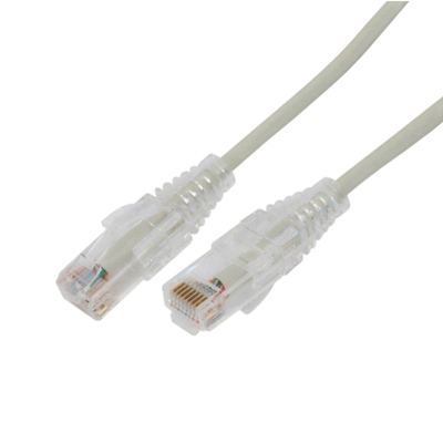Cable de Parcheo Slim UTP Cat6A – 3 Metros (9.84 Pies) Gris, Diámetro Reducido (28 AWG)
