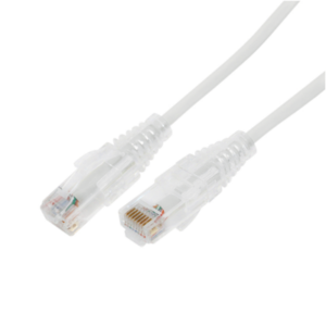 Cable de Parcheo Slim UTP Cat6A – 3 Metros (9.84 Pies) Blanco, Diámetro Reducido (28 AWG)