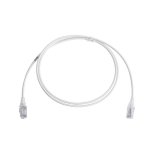 Patch Cord MC6 Modular Cat6 UTP, CM/LS0H, 1.52 Metros (5 Pies), Color Blanco, Diámetro Reducido (28AWG), Versión Bulk (Sin Empaque Individual)