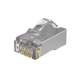 Plug RJ45 Cat5e Blindado, Para Cable UTP de Calibres 24-26 AWG, Chapado en Oro de 50 Micras, Paquete de 100 Piezas