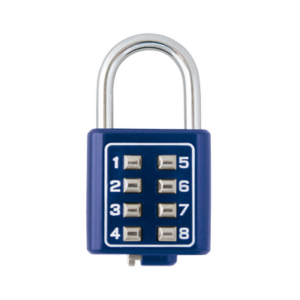 Candado Digital de Combinación M35 / No Requiere Llave / Combinación única integrada por 4 dígitos / Color Azul.
