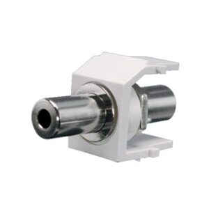 Módulo Acoplador Estéreo de 3.5 mm (1/8 Pulgadas), Tipo Keystone, de Paso, Color Blanco Mate