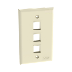 Placa de Pared Vertical, Salida Para 3 Puertos Keystone, Color Marfil