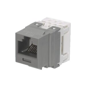Conector Jack Estilo 110 (de Impacto), Tipo Keystone, Categoría 6, de 8 Posiciones y 8 Cables, Color Gris
