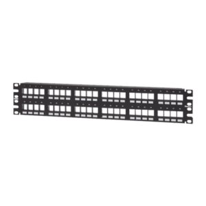 Panel de Parcheo Modular Keystone (Sin Conectores), Numerado y Espacio para Etiquetas, de 48 Puertos, 2UR