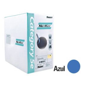 Bobina de Cable UTP 305 Metros (1000 Pies) de Cobre, NetKey, Azul, Categoría 5e (24 AWG), PVC (CM), de 4 Pares