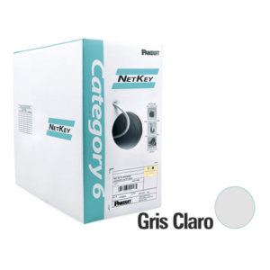 Bobina de Cable UTP 305 Metros (1000 Pies) de Cobre, NetKey, Reelex, Gris, Categoría 6 (24 AWG), 1000Mbps, PVC (CM), de 4 Pares