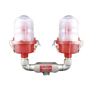 Lámpara de Obstrucción Roja Certificada/ Luz Fija Tipo L-810 Doble LED/ 120 - 240 Vca/ Luz Infraroja