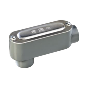 Caja oval roscada tipo LB de 1 1/2″ (38.1mm) incluye tapa y tornillos.