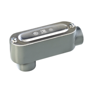 Caja oval roscada tipo LB de 3″ grande (76.2 mm) Incluye tapa y tornillos.
