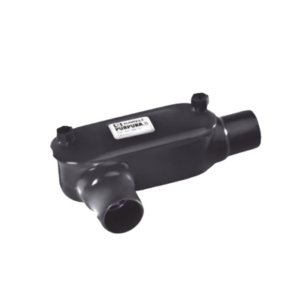 Caja Condulet tipo T con recubrimiento exterior de PVC de 3/4″ (19 mm).