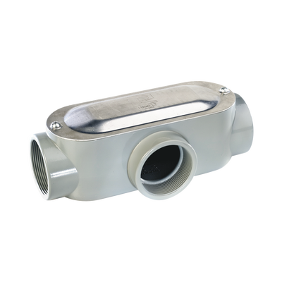 Caja oval roscada tipo T de 3″ chica (76.2 mm) incluye tapa y tornillos.