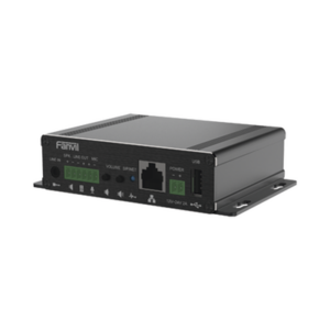 Gateway para Voceo IP/SIP, Entrada de audio (3.5mm), salida de amplificador integrado de hasta 30W, puerto USB (reproducción de MP3),