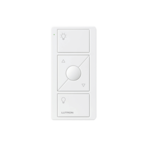 Control remoto PICO 3 botones encender/apagar, subir/bajar intensidad, color blanco, complemente con un atenuador Caseta, RA2, RadioRa2.