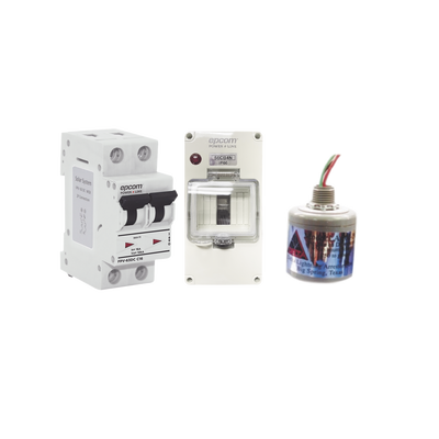 Kit de Centro de Carga Para Corriente Directa, Breaker de hasta 800 Vcc de 20 A con Supresor de Descargas Atmosféricas.
