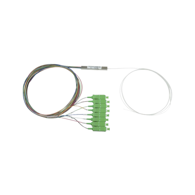 Splitter (Divisor Óptico) Tipo PLC, de 1×8, Conectores SC/APC de Salida