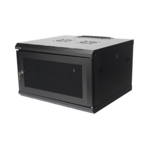 Gabinete de Pared PRECISION 19 in 6UR (455mm) – Puerta Perforada Incluye: 2 Ventiladores y Panel Cepillo