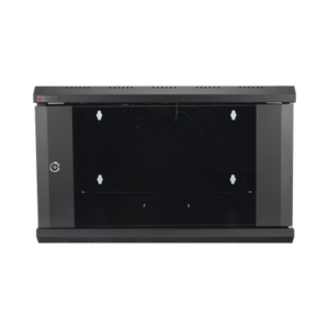 Gabinete de Pared PRECISION 19 in 6UR (455mm) – Cristal Templado. Incluye: 2 Ventiladores y Panel Cepillo