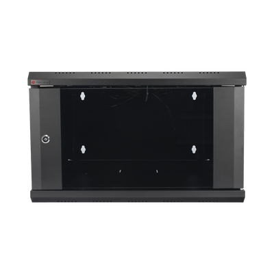 Gabinete de Pared PRECISION 19 in 6UR (455mm) – Cristal Templado. Incluye: 2 Ventiladores y Panel Cepillo
