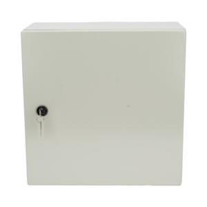 Gabinete de Acero IP66 Uso en Intemperie (400 x 400 x 200 mm) con Placa Trasera Interior de Metal y Compuerta Inferior Atornillable (Incluye Chapa y Llave PST407)