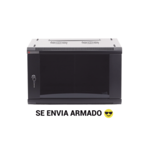 Gabinete PRECISION, Con Puerta de Cristal Templado, de 19in, 6UR, 450mm de Profundidad, Color Negro