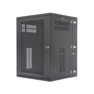 Gabinete PanZone de Montaje en Pared, de 19in, Puerta Ventilada, 18 UR, 635mm de Profundidad, Color Negro