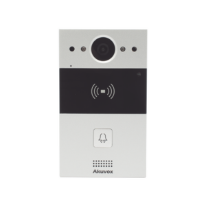 Videoportero de 1 Botón / Lector de Tarjetas MIFARE y PROX EM / Notificación a APP / 100% en la Nube / Notificación por Llamada Telefónica / SIP / ONVIF / IP65 / Cámara 2MP / Panel de Aluminio / Control de 2 Puertas