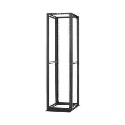 Rack de Cuatro Postes Estándar de 19″, Rieles Numerados y Roscados #12-24, Profundidad Máxima de 30 in, 45 Unidades de Rack, Color Negro