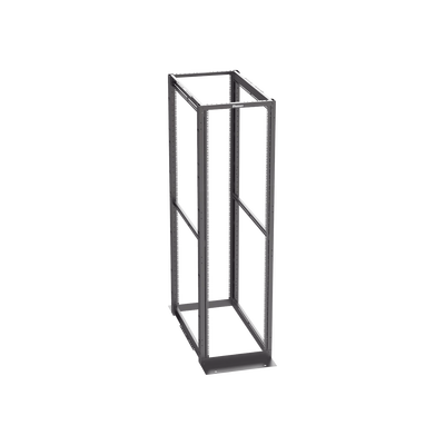 Rack de Cuatro Postes Estándar de 19″, Rieles Con Orificio Para Tuerca Enjaulada, Profundidad Máxima de 41.5 in, 45 Unidades de Rack, Color Negro