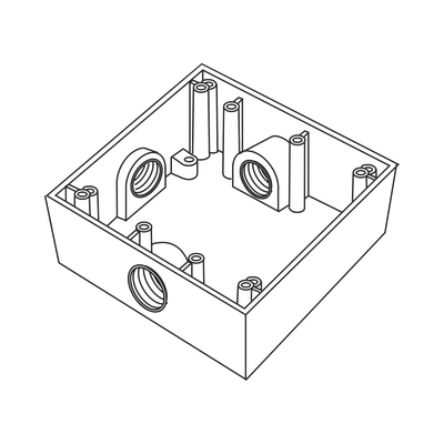 Caja Cuadrada de 3/4″ (19.05 mm) a Prueba de Intemperie/ Cuenta con 3 bocas.